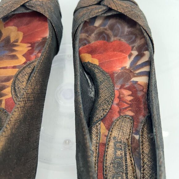 Born Women's Lilly Ballet Flat Size 9 Brown Metallic Leather Knot Bow Shoes - Picture 9 of 16